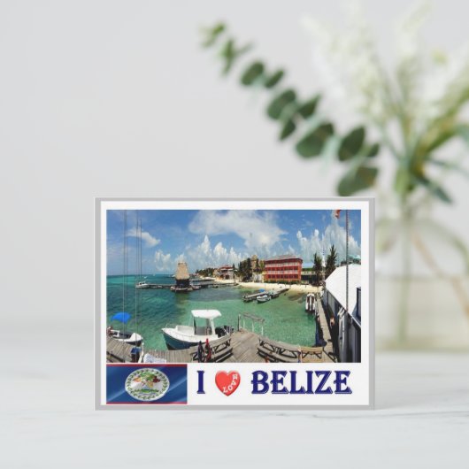 Carte Postale Belize - I Love - (Debout devant)