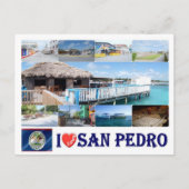 Carte Postale Belize - I Love San Pedro - (Devant)