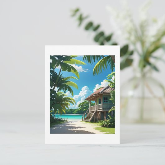 Carte Postale Belizean Bungalow (Debout devant)