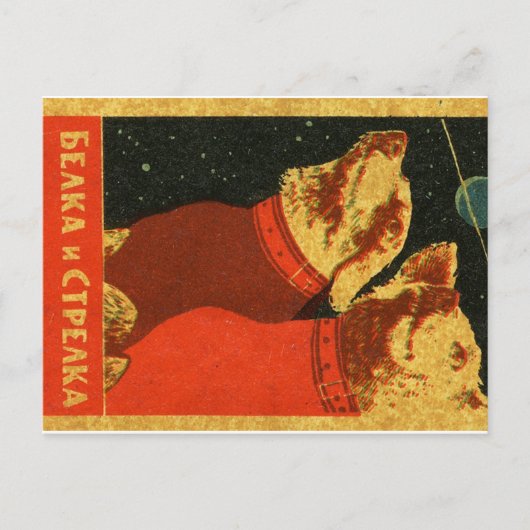 Carte Postale Belka et Strelka (Devant)