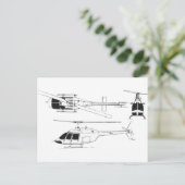 Carte Postale Bell Jet Ranger / TH- (Debout devant)