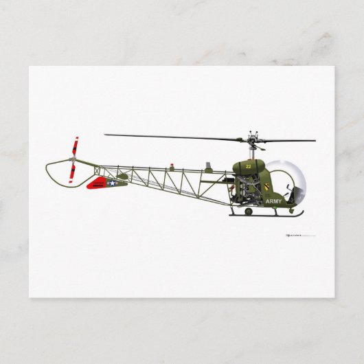 Carte Postale Bell OH-13 Sioux (Devant)