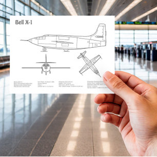 Carte Postale Bell X-1 - Plan directeur de l'avion BD