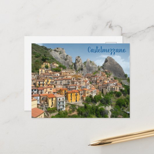 Carte Postale Bella Castelmezzano Basilicata Italia (Devant/Arrière en situation)