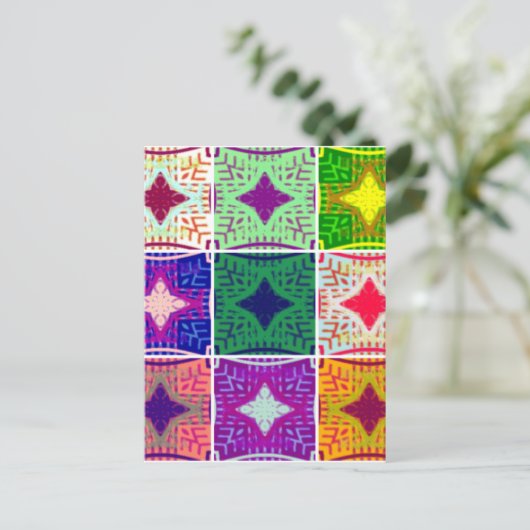 Carte Postale Belle À damiers africaine Extraordinaire Imprimer (Debout devant)