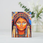 Carte Postale Belle Américaine Autochtone (Debout devant)