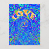 Carte Postale Belle Amour Bleu Bleu Imprimer Art vectoriel Flash (Devant)