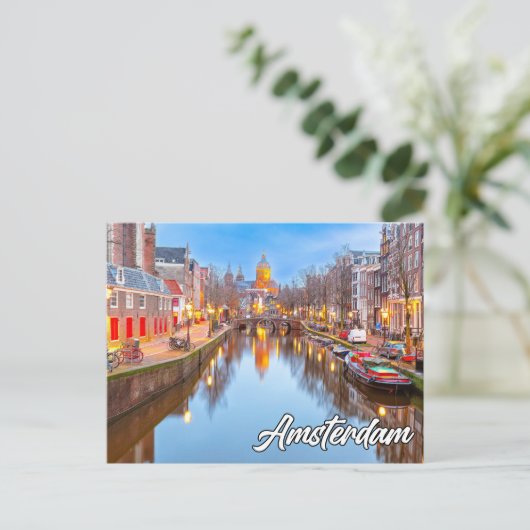 Carte Postale Belle Amsterdam, Pays-Bas (Debout devant)
