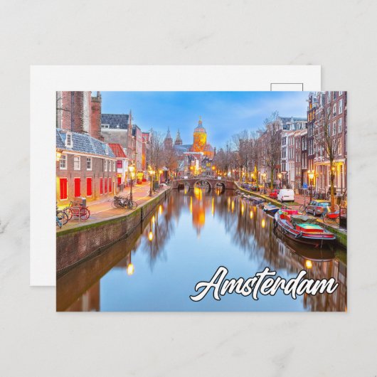 Carte Postale Belle Amsterdam, Pays-Bas (Devant / Derrière)