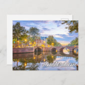 Carte Postale Belle Amsterdam, Pays-Bas (Devant / Derrière)