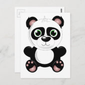 Carte Postale Belle animation de panda bébé dessin animé (Devant / Derrière)