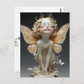 Carte Postale Belle Antenne Fée Ailes dentelle Papillons (Devant / Derrière)