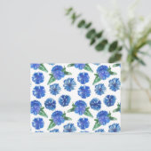Carte Postale Belle aquarelle bleu cornfleurs (Debout devant)