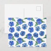 Carte Postale Belle aquarelle bleu cornfleurs (Devant / Derrière)