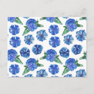 Carte Postale Belle aquarelle bleu cornfleurs