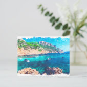 Carte Postale Belle Aquarelle de Majorque Espagne (Debout devant)