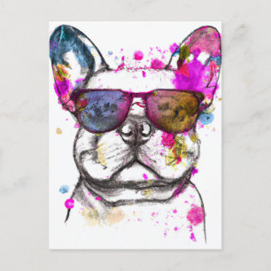 Carte Postale Belle aquarelle French Bulldog