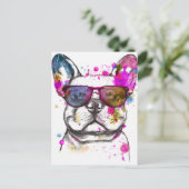 Carte Postale Belle aquarelle French Bulldog (Debout devant)