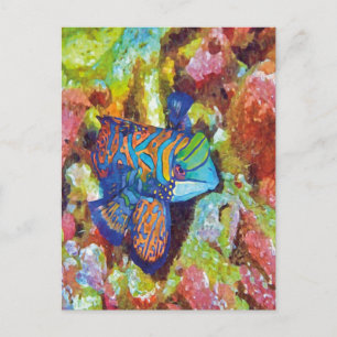 Carte Postale Belle aquarelle Mandarinfish Design