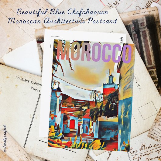 Carte Postale Belle Architecture Marocaine Bleue Chefchaouen