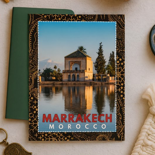 Carte Postale Belle architecture marocaine Marrakech Menara