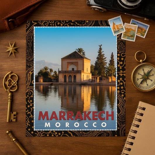 Carte Postale Belle architecture marocaine Marrakech Menara