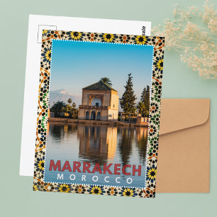 Carte Postale Belle architecture marocaine Marrakech Menara