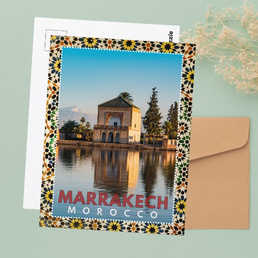 Carte Postale Belle architecture marocaine Marrakech Menara