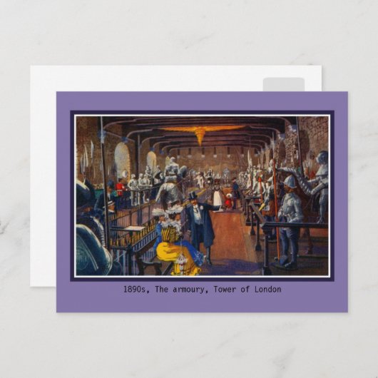 Carte Postale Belle armure intérieure d'époque La Tour de Londre (Devant / Derrière)