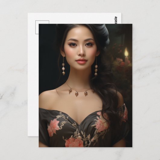 Carte Postale Belle Asiatique (Devant / Derrière)