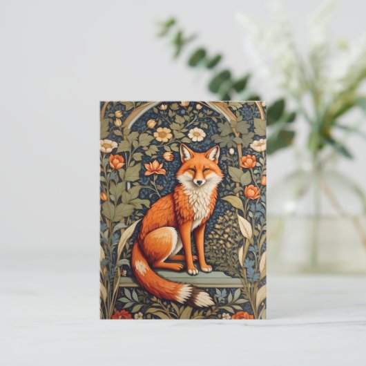 Carte Postale Belle assise Red Fox William Morris Inspiré (Debout devant)