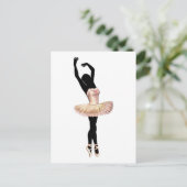 Carte Postale Belle Ballerina en rose (Debout devant)