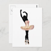 Carte Postale Belle Ballerina en rose (Devant / Derrière)
