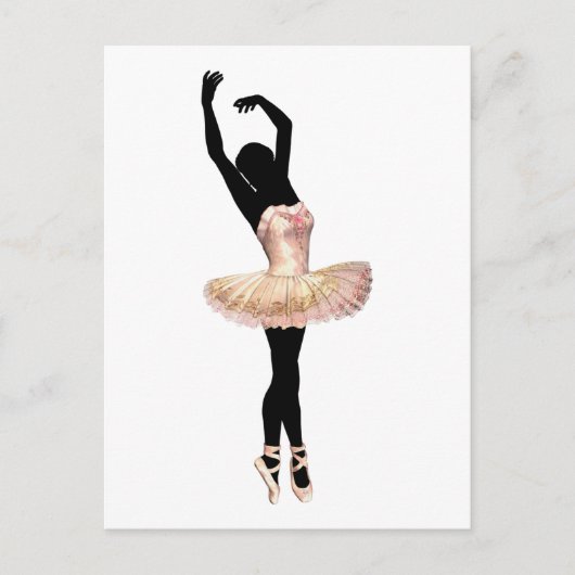 Carte Postale Belle Ballerina en rose (Devant)