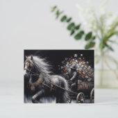 Carte Postale Belle bannière tzigane tirant un panier de Shamroc (Debout devant)