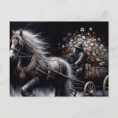 Carte Postale Belle bannière tzigane tirant un panier de Shamroc (Devant)