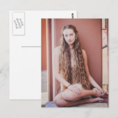 Carte Postale Belle beauté naturelle aux cheveux longs (Devant / Derrière)