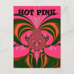 Carte Postale Belle belle Africaine Hot rose rouge or vert