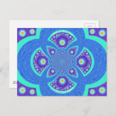 Carte Postale Belle belle Afrique bleu Mandala Flora design (Devant / Derrière)