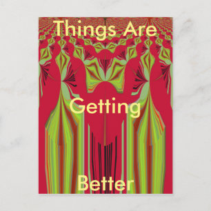 Carte Postale Belle Belle Art Tribal Africain Rouge et Jaune