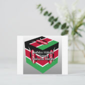 Carte Postale Belle Belle Cube Kenyane Drapeau avec salutation (Debout devant)