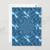 Carte Postale Belle Belle Iridescente bleu. motif sans couture (Devant / Derrière)