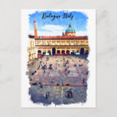 Carte Postale Belle Bologne Italie Aquarelle Voyage (Devant)
