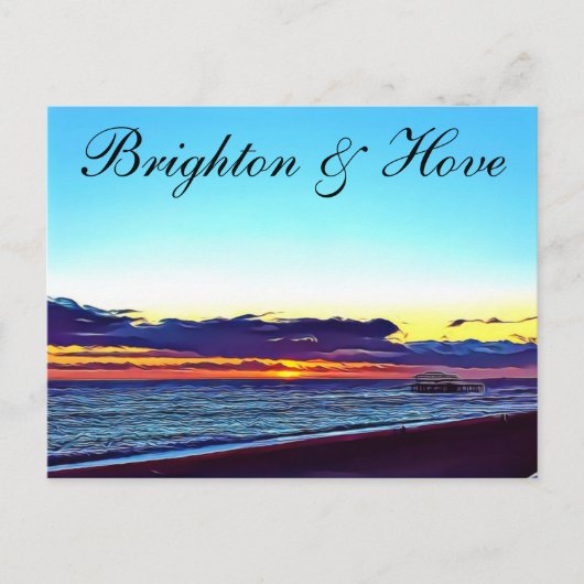 Carte Postale Belle Brighton et Hove Beach & Sunset (Devant)