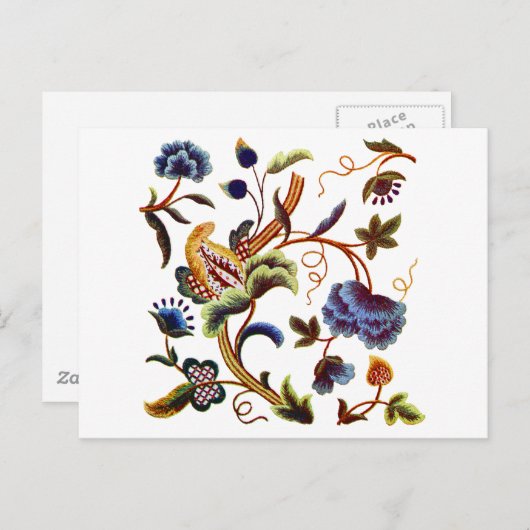 Carte Postale Belle broderie élisabéthaine jacobéenne (Devant / Derrière)