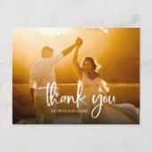 Carte Postale Belle Calligraphie Mariage Merci Photo (Devant)