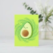 Carte Postale Belle Caricature Avocado Sur Un Vortex Vert Perdu (Debout devant)