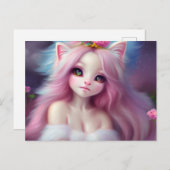 Carte Postale Belle Cartoon Chat bébé (Devant / Derrière)