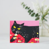 Carte Postale Belle Chat Noir (Debout devant)