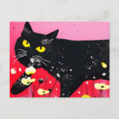 Carte Postale Belle Chat Noir (Devant)